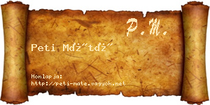 Peti Máté névjegykártya