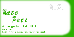 mate peti business card